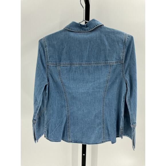 Veronica Beard 'Tivi' Blue Cotton Shirt Size S - Picture 3 of 4